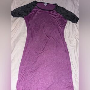 LuLaRoe Julia Purple and Gray dress